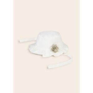 Size 40 cm Baby Hat Mayoral White Hat with Cream Flower